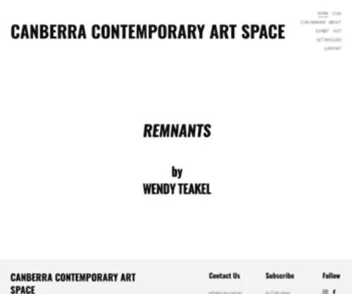 CCas.com.au(CANBERRA CONTEMPORARY ART SPACE) Screenshot
