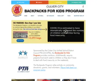 CCbackpacksforkids.com(Culver City Backpacks for Kids) Screenshot