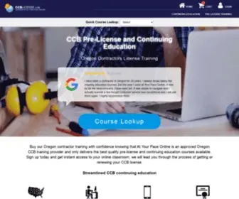 CCblicense.com(Oregon Contractors Continuing Education and Pre) Screenshot