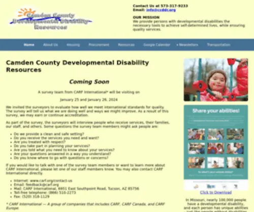 CCDDR.org(Camden County Developmental Disability Resources) Screenshot