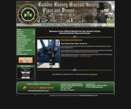 CCespd.org(Camden County Emerald Society Pipes and Drums) Screenshot