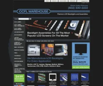 CCFlwarehouse.com(CCFL backlight lamps for LCD back light repairs of monitors and laptops) Screenshot