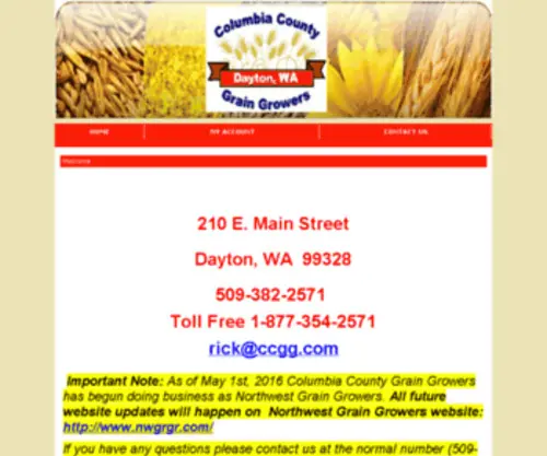 CCGG.com(Columbia County Grain Growers) Screenshot