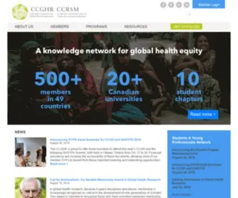 CCGHR.ca(The Canadian Coalition for Global Health Research (CCGHR)) Screenshot