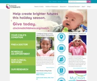 CCHMC.org(Cincinnati Children's Hospital Medical Center) Screenshot