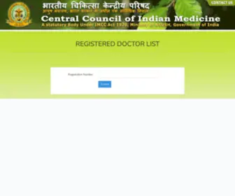 CCimindia.org.in(Central Council of Indian Medicine) Screenshot