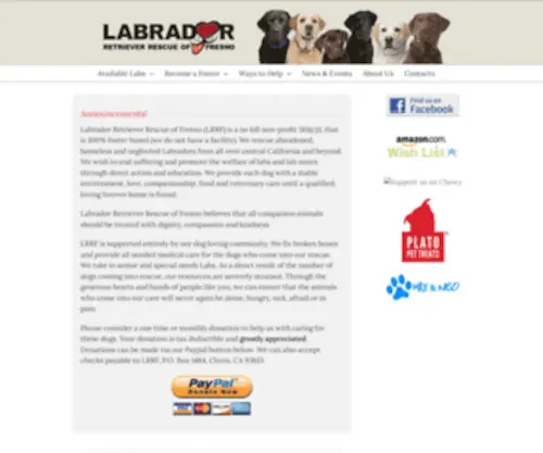 CClabrescuecVc.org(Labrador Retriever Rescue of Fresno) Screenshot