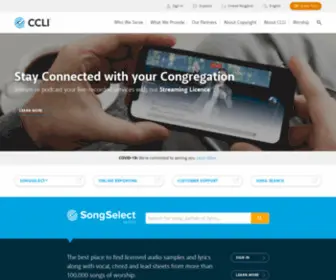 CCli.co.uk(Christian Copyright Licensing International Homepage Search on SongSelect) Screenshot