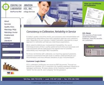 CClmetrology.com(Coastal Calibration Laboratories) Screenshot
