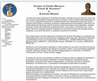 CCO.ro(Centrul de Chimie Organica al Academiei Romane) Screenshot