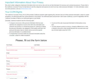 CCpaconsumerportal.com(CCPA Request) Screenshot