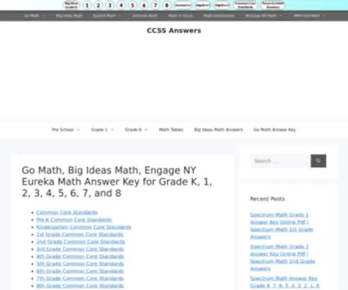 CCssanswers.com(CCSS Math Answer Key for Grade 8) Screenshot