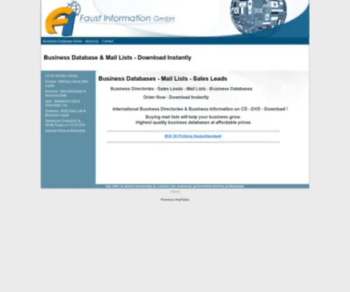 CD-Rom-Directories.com(Business Databases) Screenshot