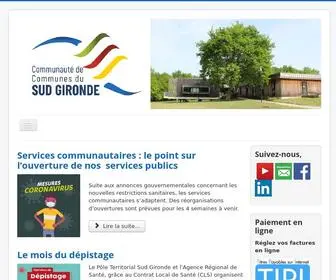 CDcsudgironde.fr(Page d'accueil de la Communauté de Communes du Sud Gironde) Screenshot