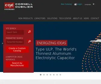 CDe.com(Cornell Dubilier Capacitors) Screenshot