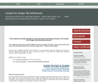 CDgasettlement.com(Canada Dry Ginger Ale Settlements) Screenshot