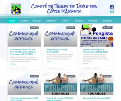 CDTT22.com(Comité de tennis de table des côtes d'armor) Screenshot