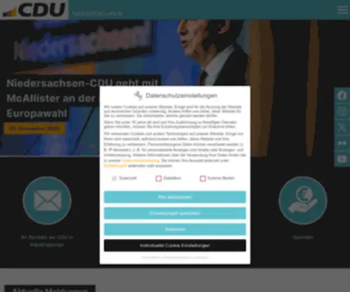 CDu-Niedersachsen.de(Zukunftsland Niedersachsen) Screenshot