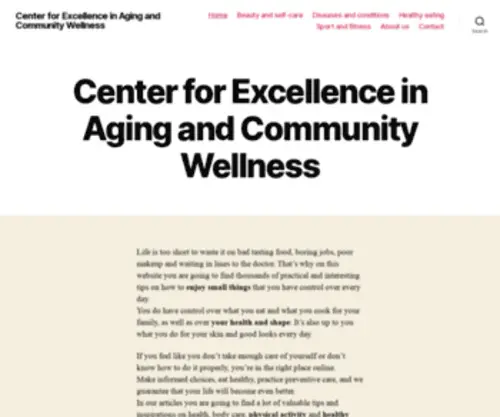 Ceacw.org(Center for Excellence in Aging & Community Wellness) Screenshot