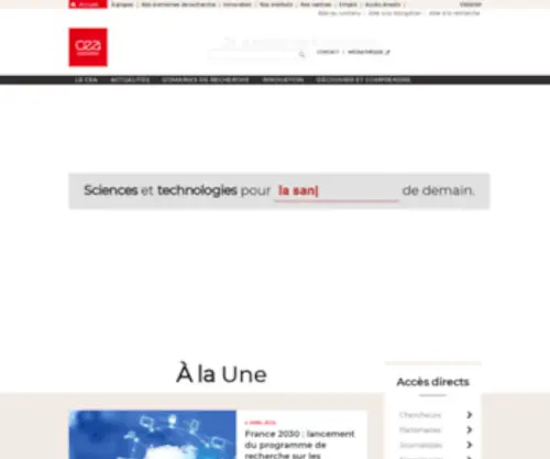 Cea.fr(De la recherche à l'industrie) Screenshot