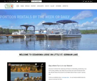 Cedaroma.com(Cabin and Pontoon Rentals) Screenshot