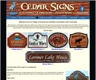 Cedarsigns.net(Cedar Signs by Art's Crafts) Screenshot