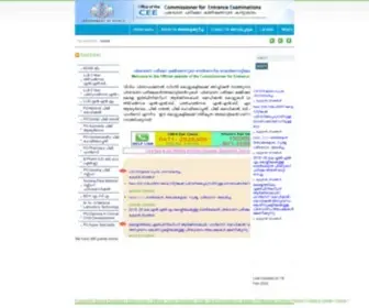 Cee-Kerala.org(Official website of the Commissioner for Entrance Examinations) Screenshot