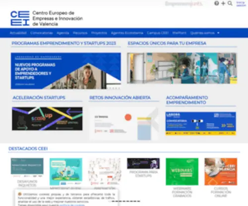 Ceei.net(Centro Europeo de Empresas Innovadoras CEEI de Valencia) Screenshot