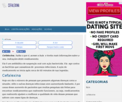 Cefalexina.com.br(Cefalexina, Bula, posologia e indicaçãoCefalexina, Bula, posologia e indicação) Screenshot