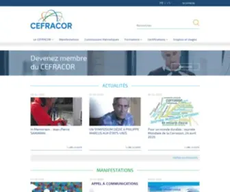 Cefracor.org(Centre Français de l'Anticorrosion) Screenshot