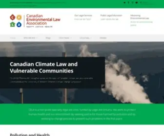 Cela.ca(Canadian Environmental Law Association (CELA)) Screenshot