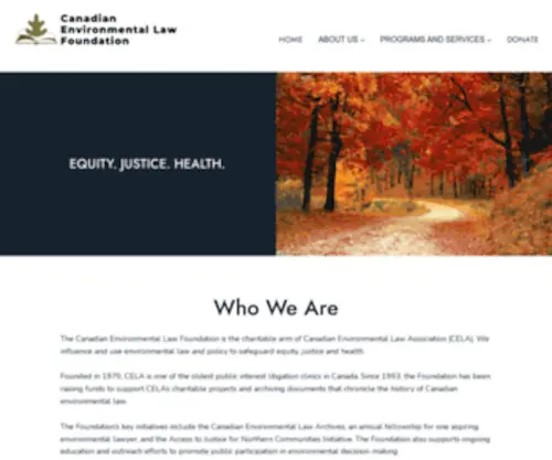 Celafoundation.ca(Reflecting and Cataloguing the Environmental History of Canada) Screenshot