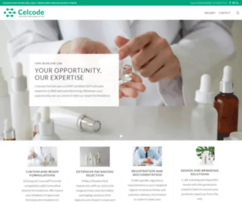 Celcode.com(Celcode Dermal Lab) Screenshot