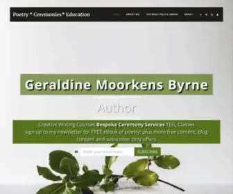 Celebratingwords.com(Geraldine Moorkens Byrne Poet Author Teacher) Screenshot