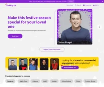 Celebyte.com(Get Personalized Indian Celebrity Video Messages) Screenshot