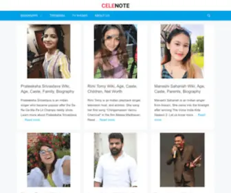 Celenote.com(Biography of Celebrities) Screenshot
