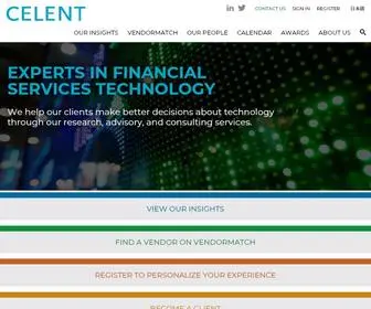Celent.com(Experts in financial services technology) Screenshot