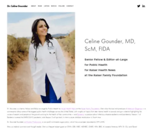 Celinegounder.com(Dr. Celine Gounder) Screenshot