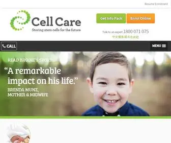 Cellcare.com.au(Cell Care Cord Blood Australia) Screenshot