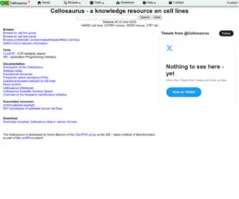 Cellosaurus.org(Cell line encyclopedia) Screenshot