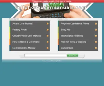 Cellphoneusermanuals.com(Free Online Cell Phone User Manuals Download) Screenshot