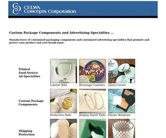 Celwa.com(Manufacturer of custom package components and custom advertising specialties) Screenshot
