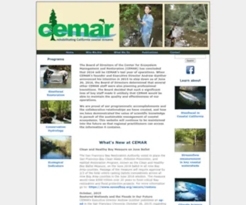 Cemar.org(Center for Ecosystem Management and Restoration) Screenshot