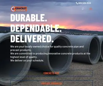 Cemcast.com(Concrete Product Supplier in South Dakota) Screenshot