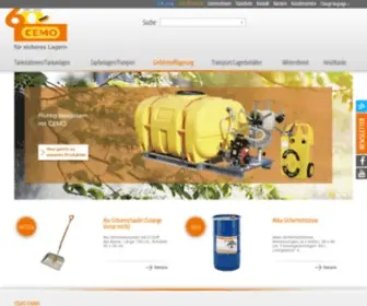 Cemo.de(Auffangwannen, Tankanlagen, Pumpen, Fässer, Streugutbehälter und Heizöllagerung vom Hersteller) Screenshot
