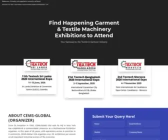 Cems-Textech.com(Leading International Garment & Textile Machinery Exhibitions) Screenshot