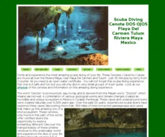 Cenotedosojos.com(Cenote Dos Ojos Scuba diving Cavern Cave in The Riviera Maya Tulum Playa del Carmen) Screenshot