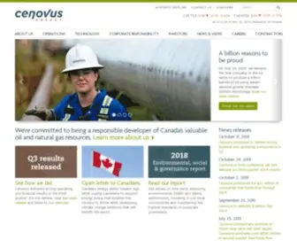 Cenovus.com(Cenovus Energy is an integrated Canadian oil company) Screenshot