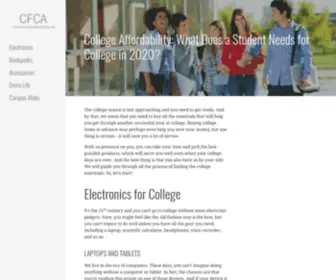 Centerforcollegeaffordability.org(In 2020) Screenshot