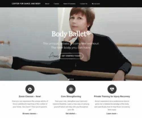 Centerfordanceandbody.com(Zoom Ballet Classes & Barre Workouts) Screenshot